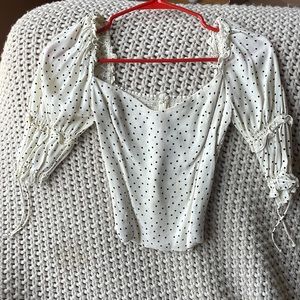 Reformation polka dot shirt